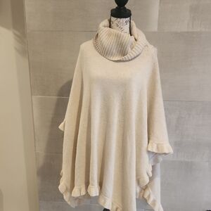 UGG Cream Knit Turtleneck Poncho